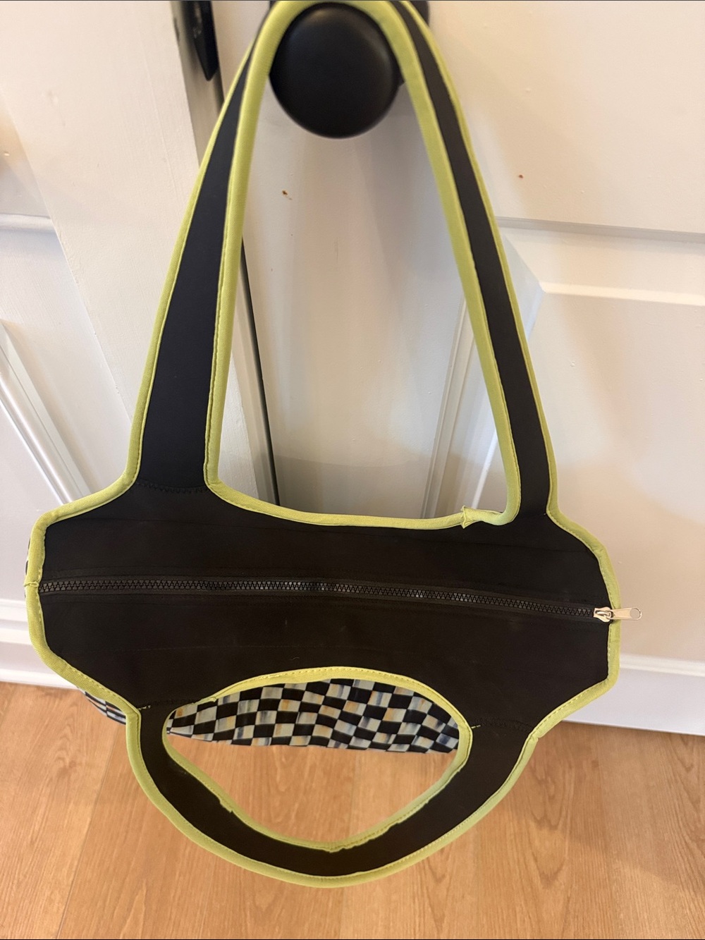Mackenzie-Childs Courtly Check Neoprene Tote Bag - Picture 3 of 6